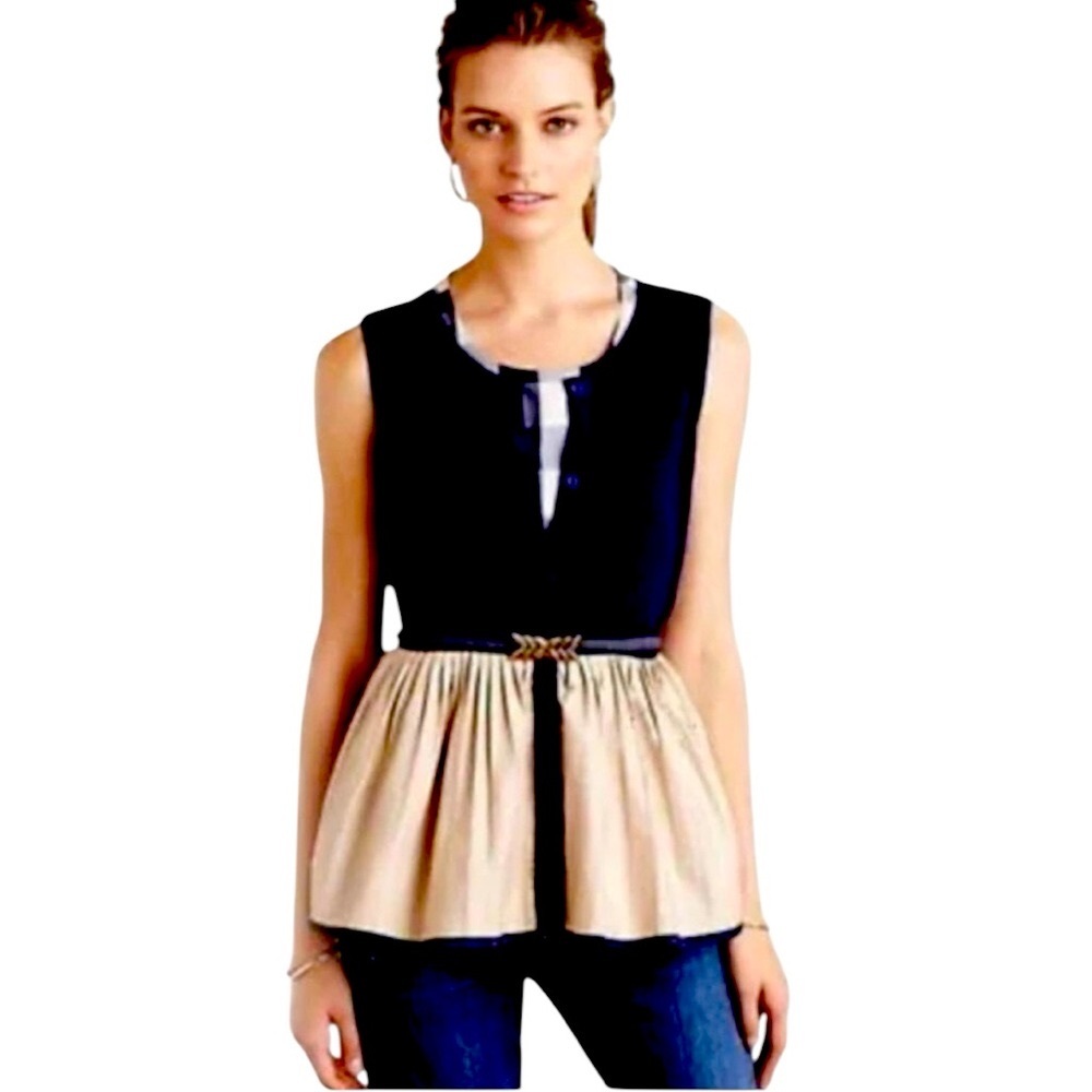 Anthropologie Moth Darcy Peplum Top Size M